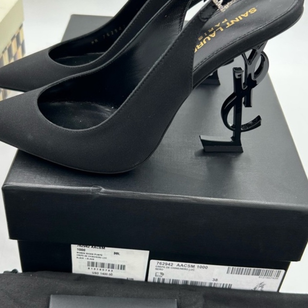 Women's Saint Laurent YSL OPYUM Slingback Heels. Size 38 (US 8) - Picture 2 of 10